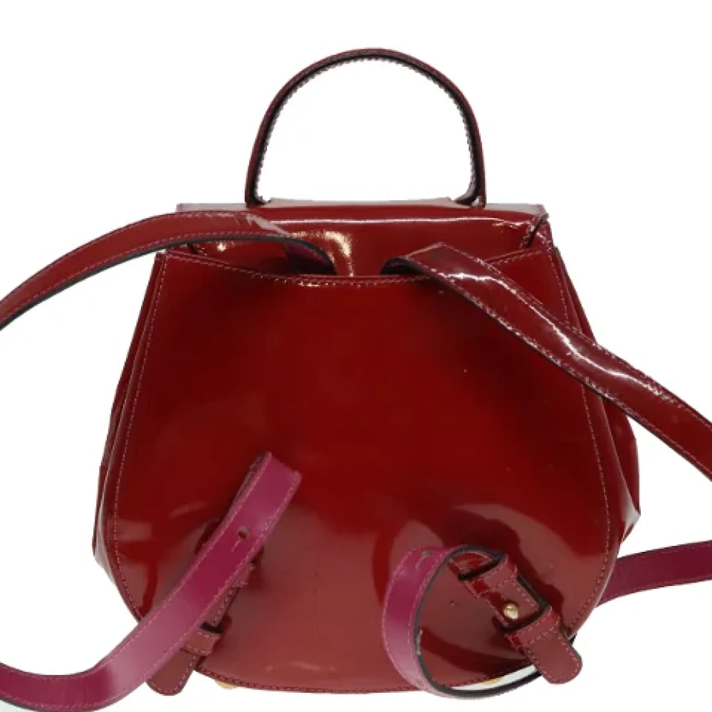 Celine Vintage Pre-owned Leather backpacks Red Dames