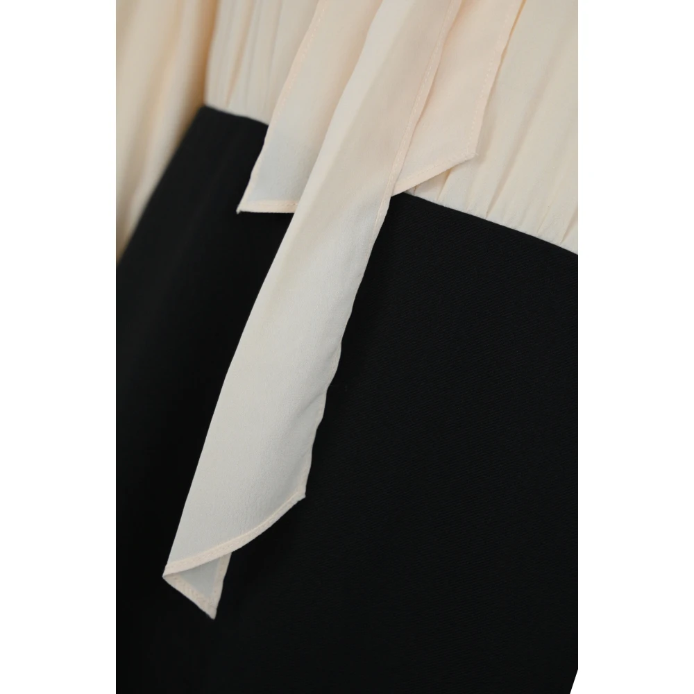 Twinset Lange bicolour wol en viscose jurk Multicolor Dames