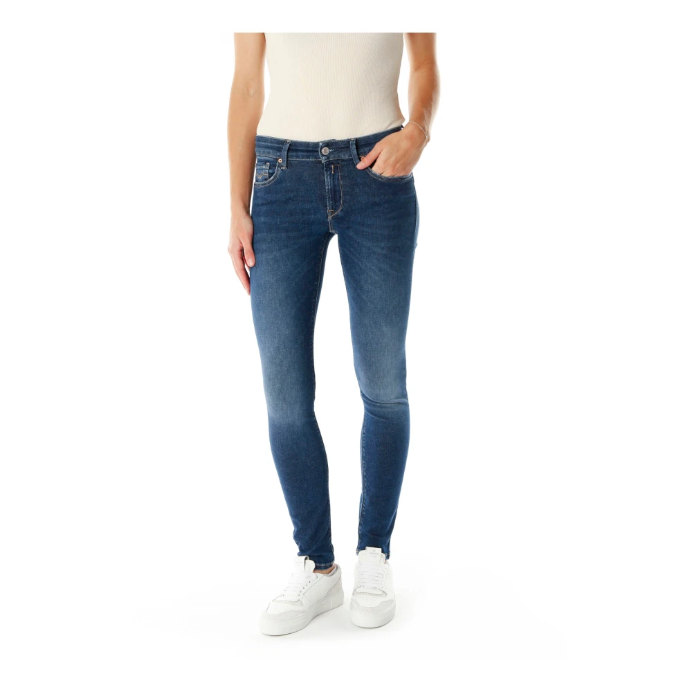 Replay Skinny Fit Jeans Blue Dames