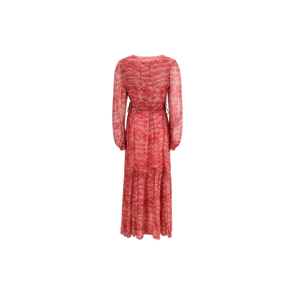 Isabel Marant Étoile Rood Print Lange Mouw Maxi Jurk Red Dames