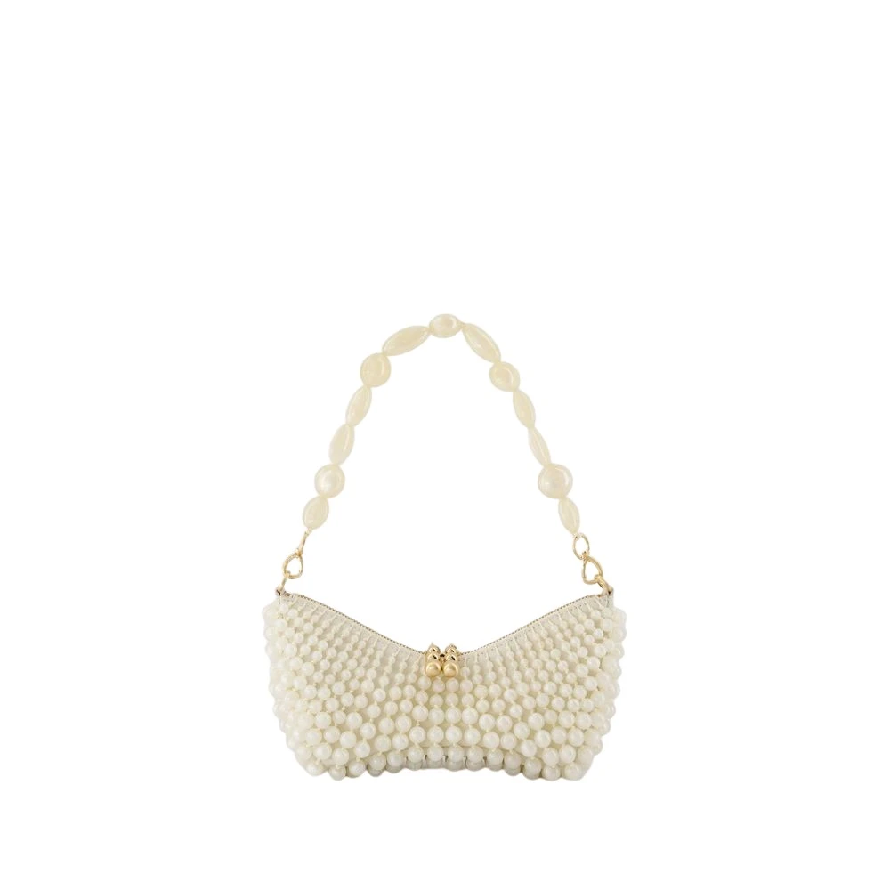 Cult Gaia Witte Acryl Clutch met Magnetische Sluiting White Dames