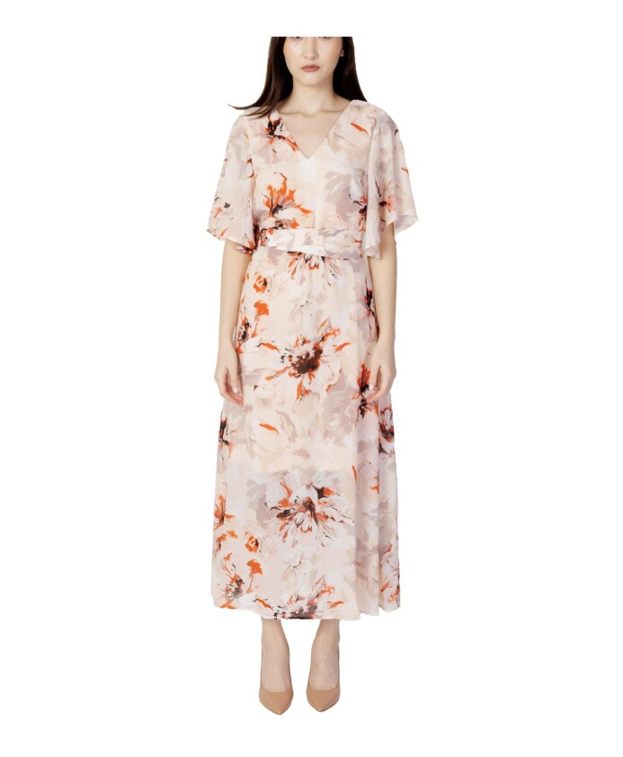 roze-bloemen-v-hals-maxi-jurk