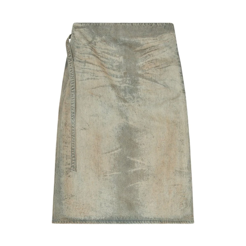 Diesel Women's Gray Denim Skirts, W26, Wrap Denim Skirt