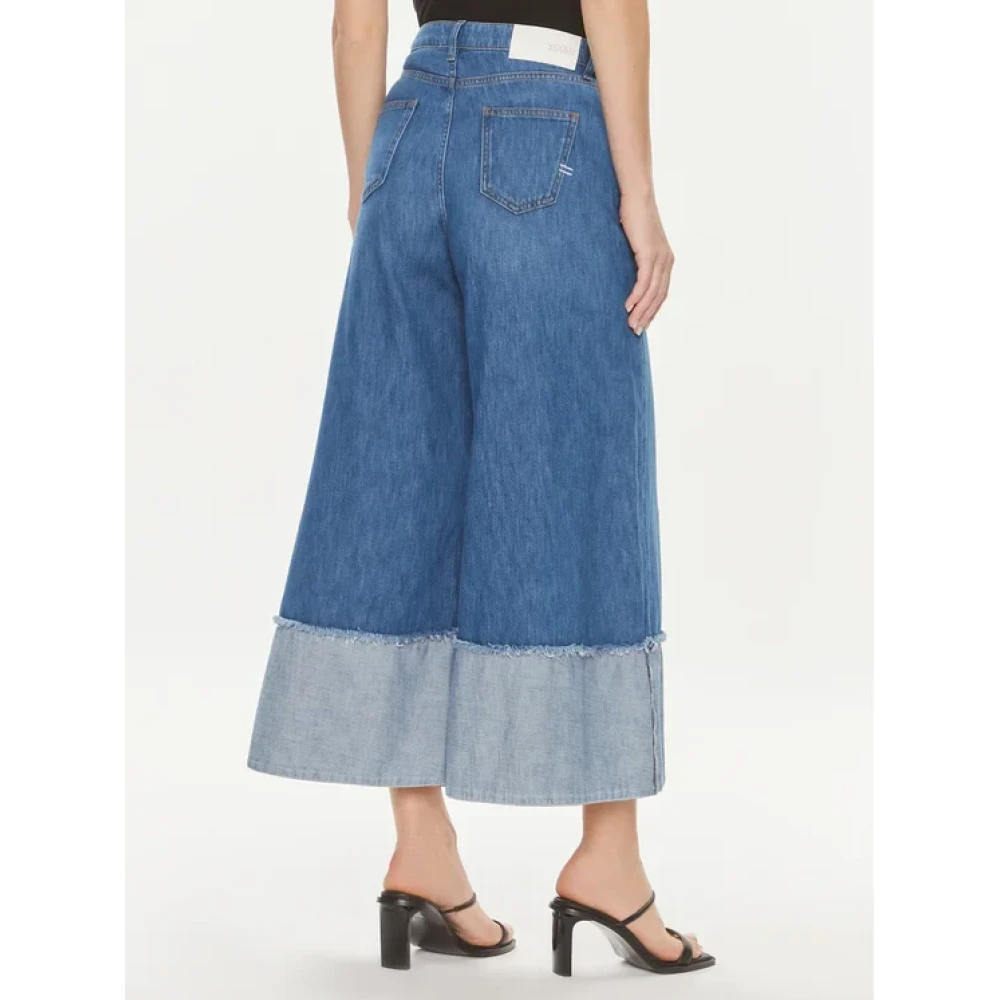 ViCOLO Wijde Pijp Dubbel Geplooide Broek Blue Dames
