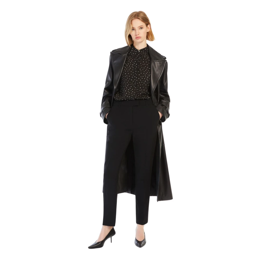 Max Mara Studio Gedrukte zijden overhemd klassieke stijl Black Dames