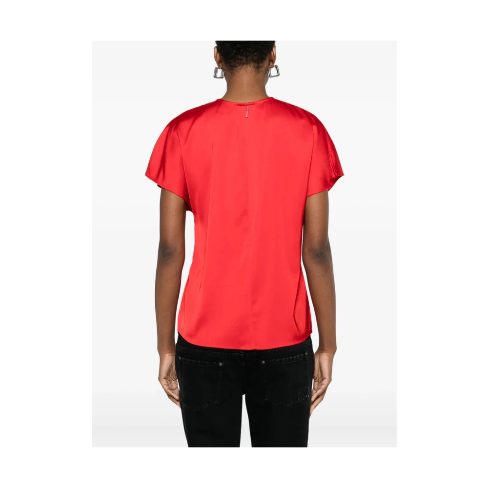 Calvin Klein Rode Shirt met Sleutelgat Hals Red Dames