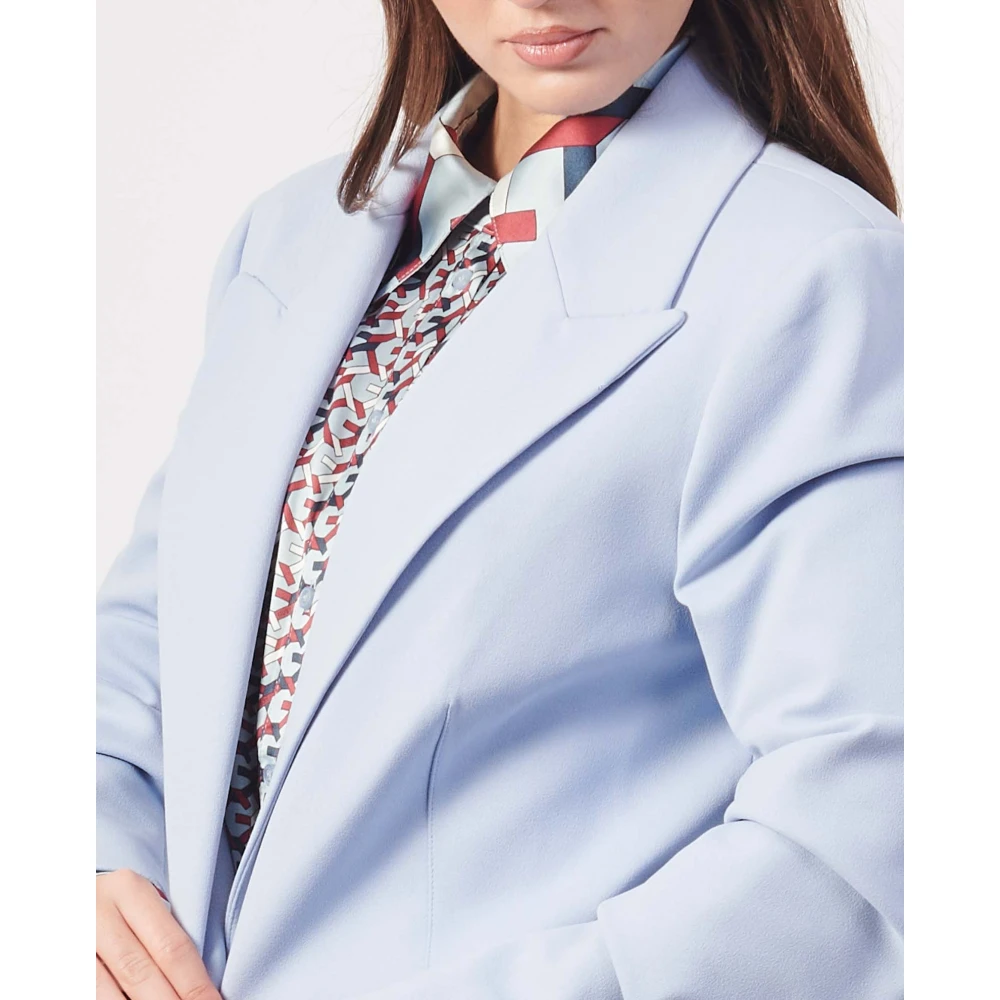 Guess Blauwe Crepe Blazer Jas Vrouwen Blue Dames