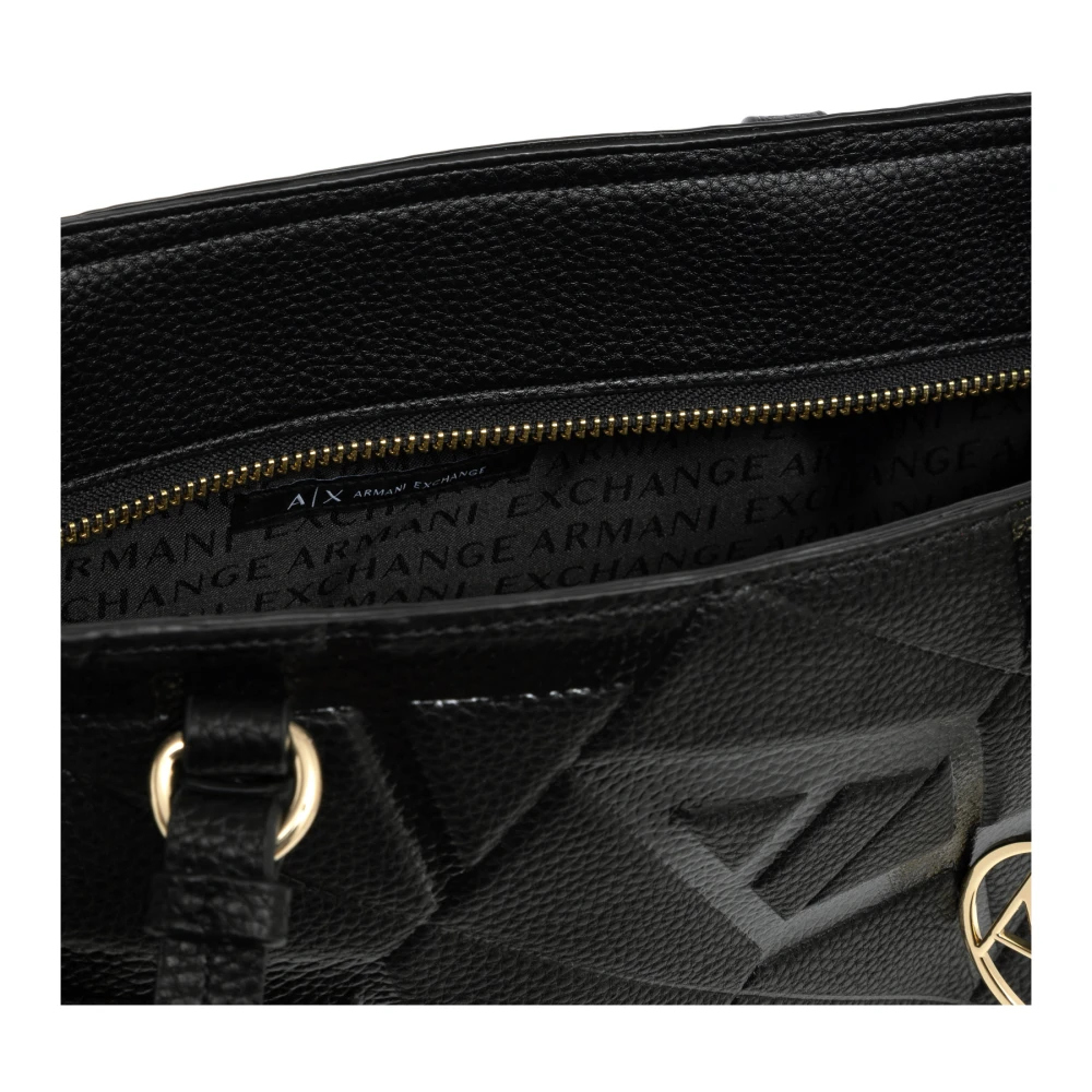 Armani Exchange Logo Tote Bag met Verstelbare Schouderband Black Dames