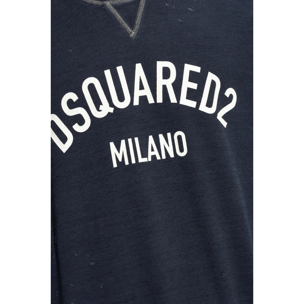 Dsquared2 Sweatshirt met logo Blue Heren