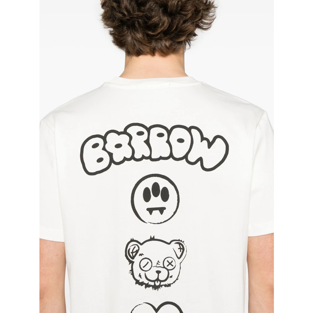 Barrow Off White Jersey T-Shirt White Heren