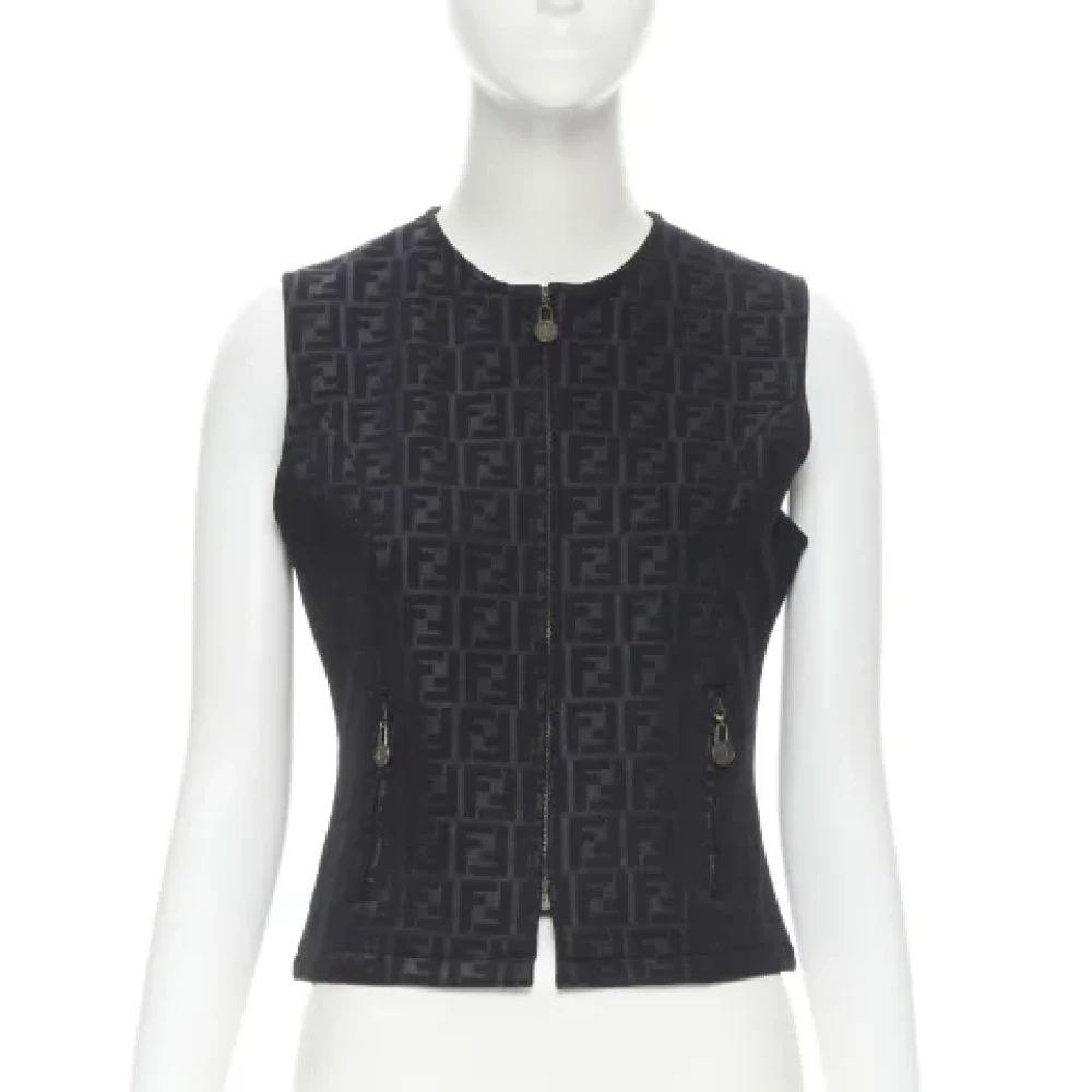 Fendi Vintage Pre-owned Polyester tops Black Dames