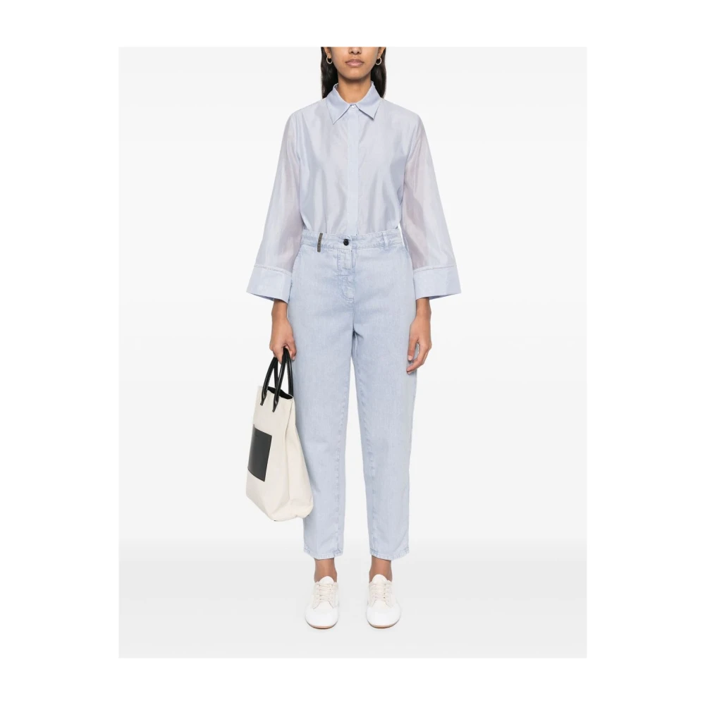 PESERICO Lichtblauwe Broek Dameskleding Blue Dames