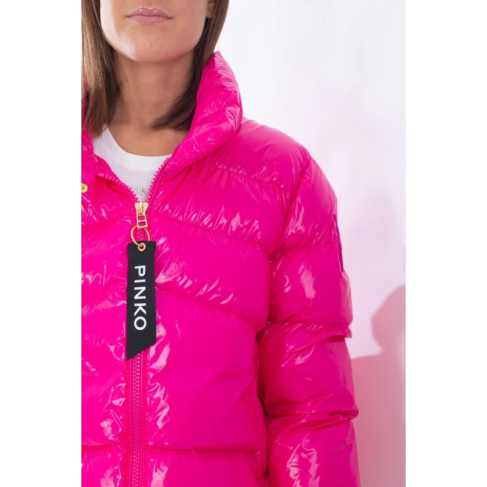 pinko Mirko Crystal Nylon Jas Pink Dames
