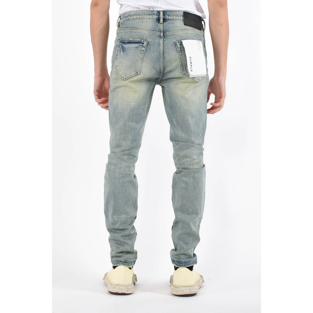 Purple Brand Skinny Denim Jeans met Tegeltextuur Blue Heren