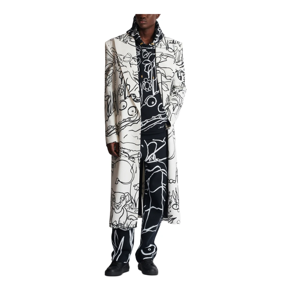 Balmain Disney x : The Lion King Hoodie met print kind Black Heren