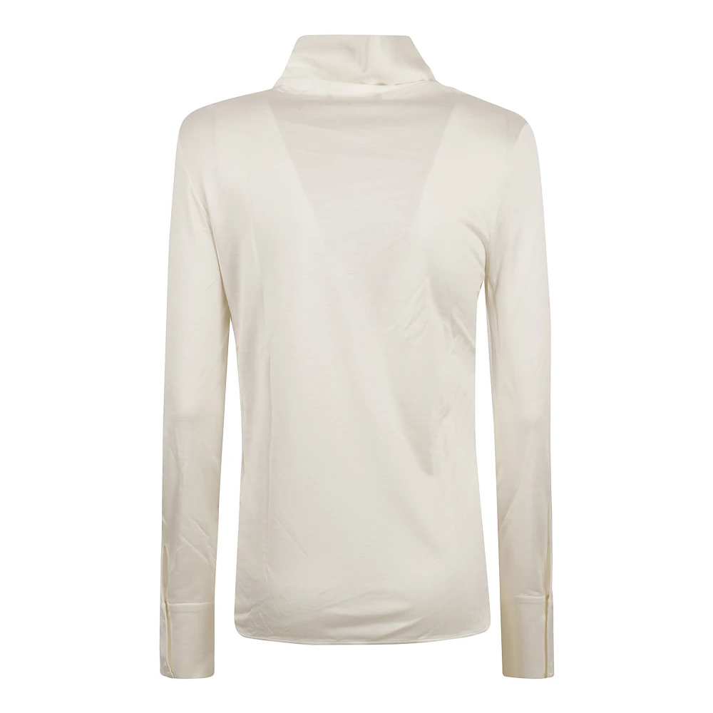 Fabiana Filippi Witte Trui met Omgeslagen Kraag White Dames