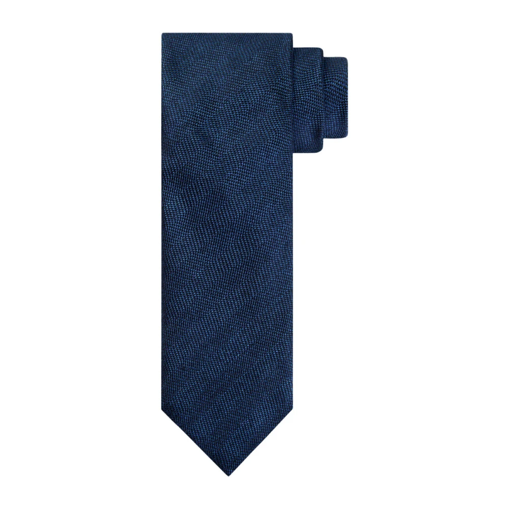 Profuomo Zijden Geweven Navy Stropdas Blue Heren