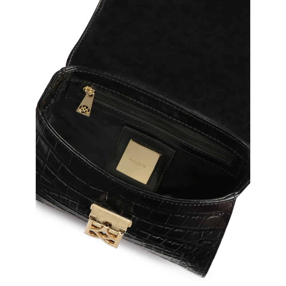 Kazar Universale zwarte handtas met ketting en riem Black Dames