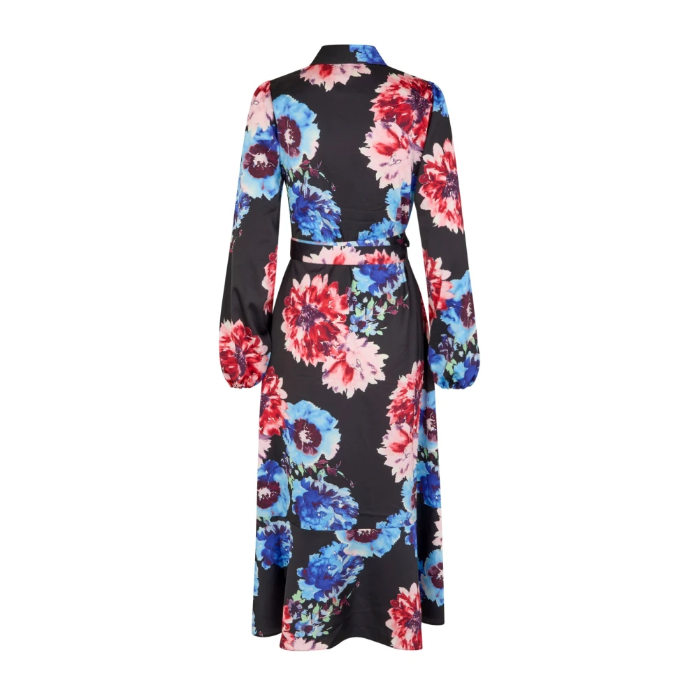 Cras Bloemen Wikkeljurk met Ruchedetail Multicolor Dames