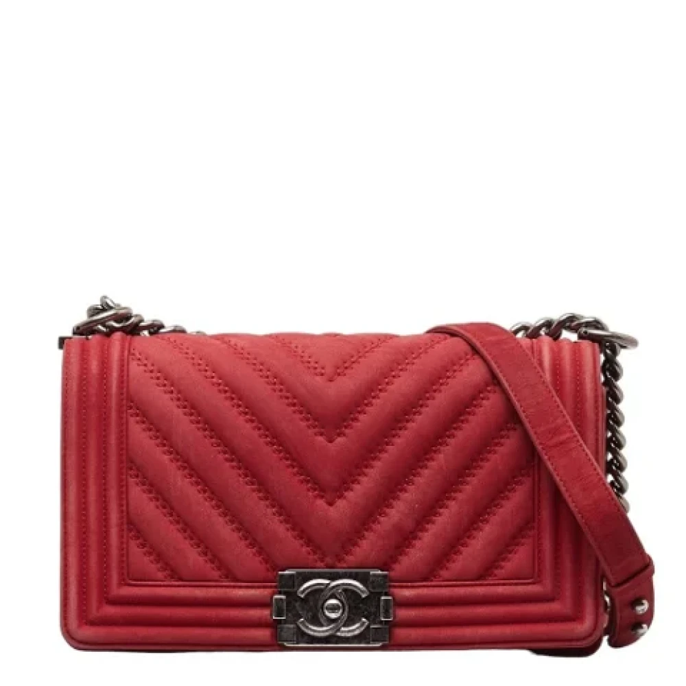 Chanel Vintage Pre-owned Suede chanel-bags Red Dames