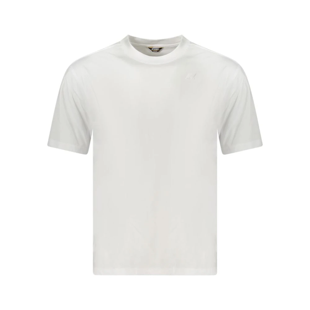 K-Way Herr Vit Toppar L, Bomull, Bomull T-Shirt Minimalistisk Stil