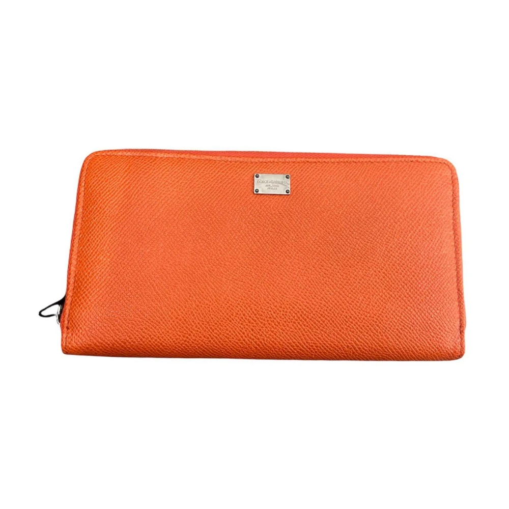 Dolce & Gabbana Stijlvolle Kaarthouder Portemonnee Orange Dames