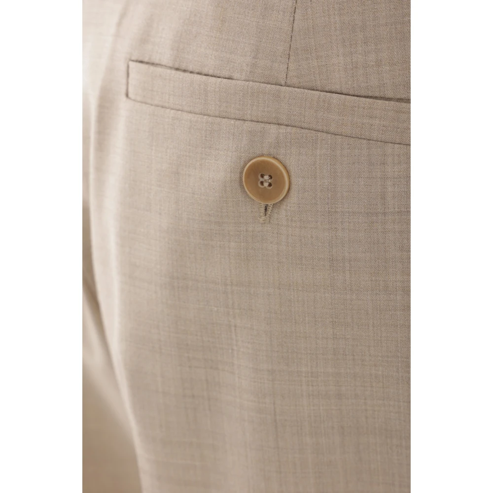 Max Mara Stretchwollen zandbroek met meerdere zakken Beige Dames