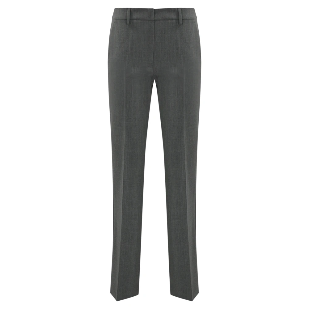 Max Mara Weekend Grijze wollen mix rechte pijp broek Gray Dames