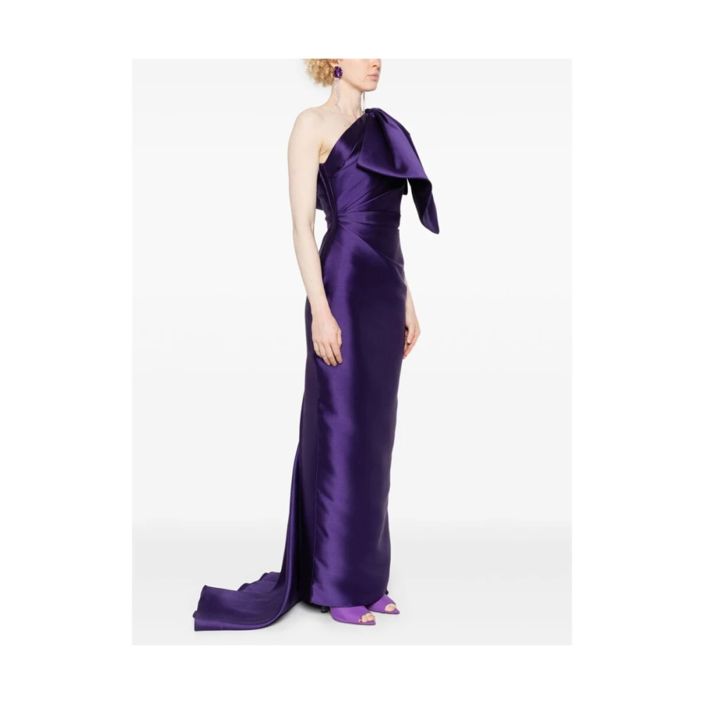 Solace London Amethist Paarse One-Shoulder Strikjurk Purple Dames