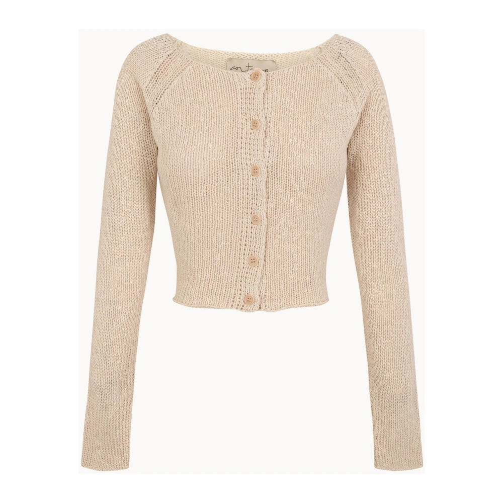 Cortana Beige Sylvia Cardigan - Female - Cardigans - Xs - Knitwear