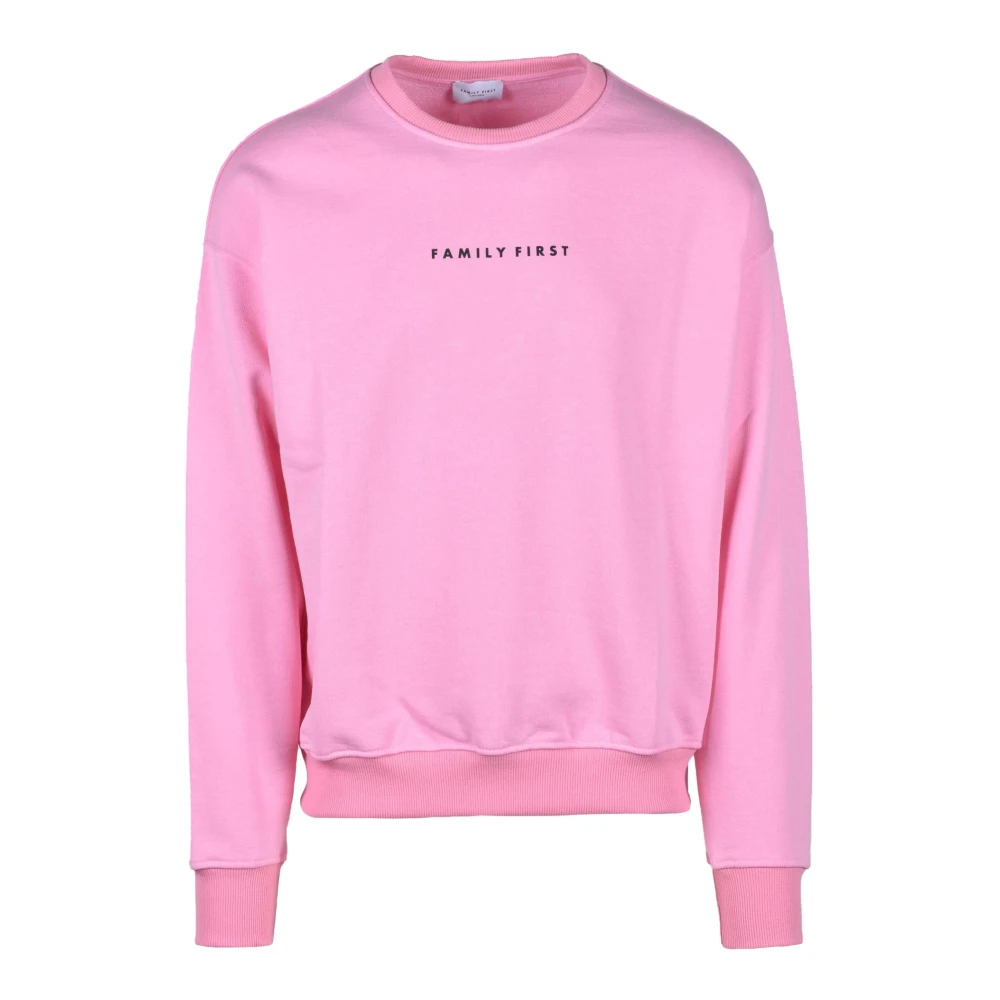 Family First Katoenen Stijlvolle Sweater Pink Heren