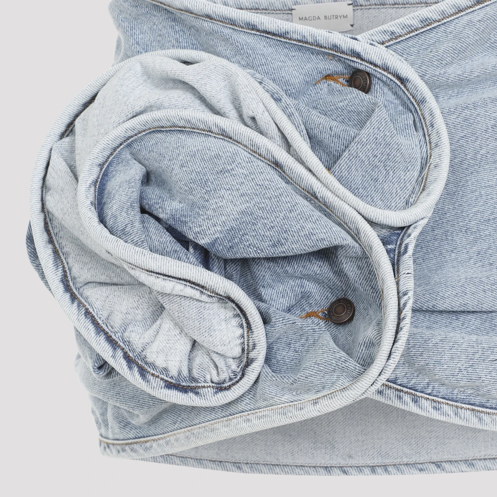 Magda Butrym Blauwe Katoenen Rok Aw24 Blue Dames