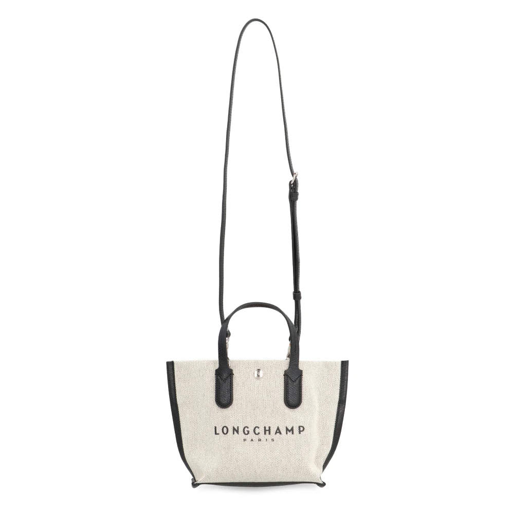 Longchamp Canvas handtas met leren details Beige Dames