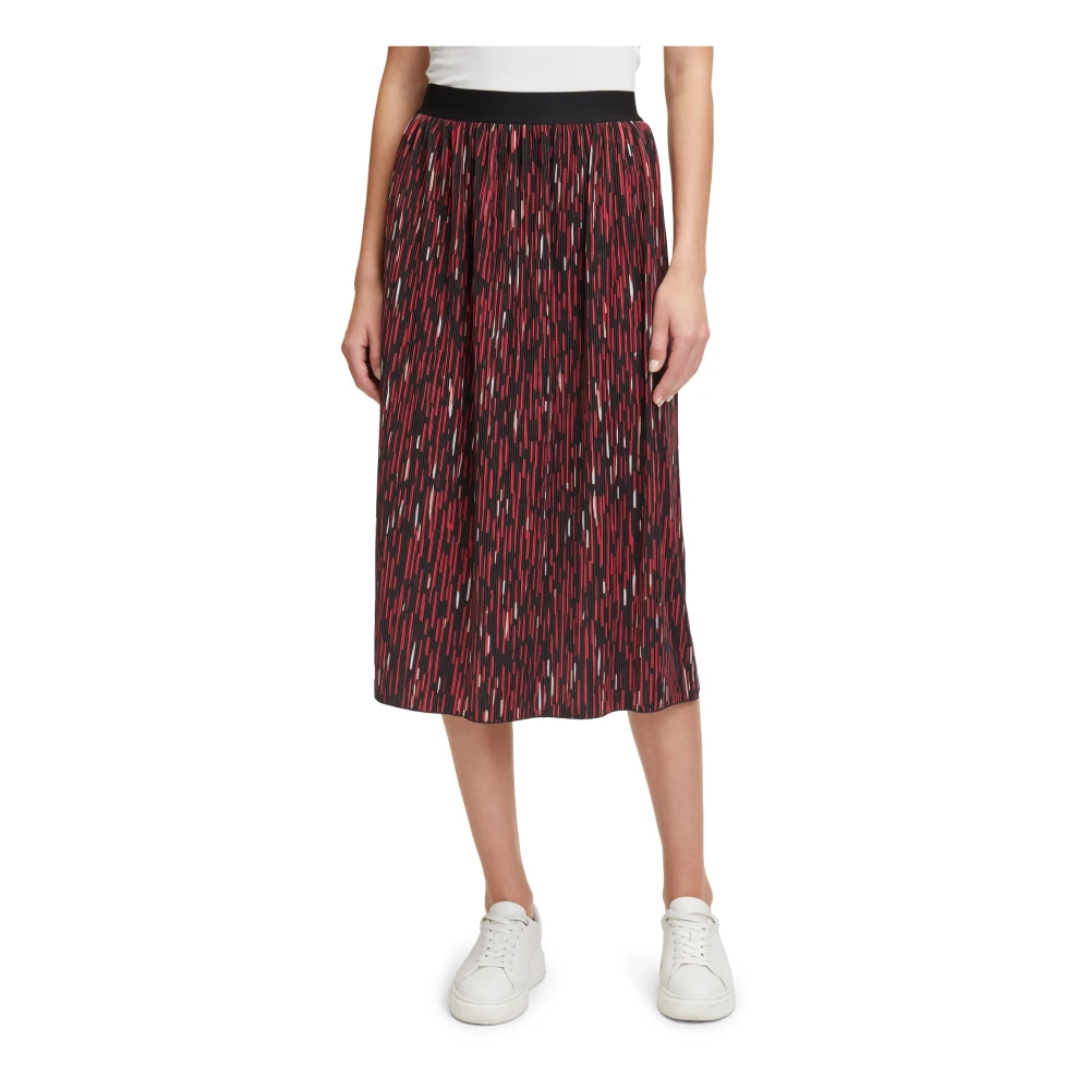 Betty & Co Geplooide Midi Rok Red Dames