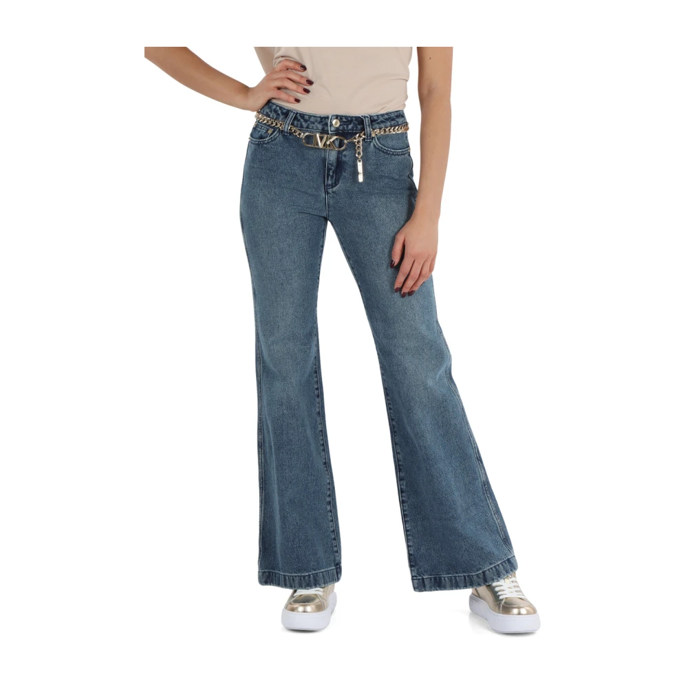 Michael Kors Jeans met Verwijderbare Riem en Vijf Zakken Blue Dames