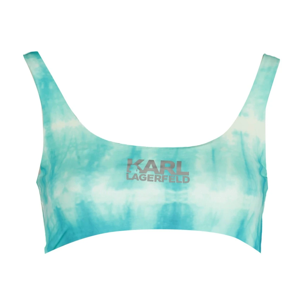 Karl Lagerfeld Sportieve Blauwe Bikini Top met Rug Weefsel Multicolor Dames