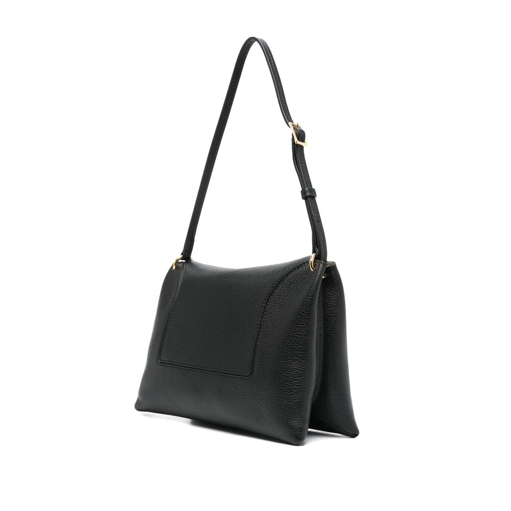 Wandler Zwarte leren schoudertas met klep Black Dames