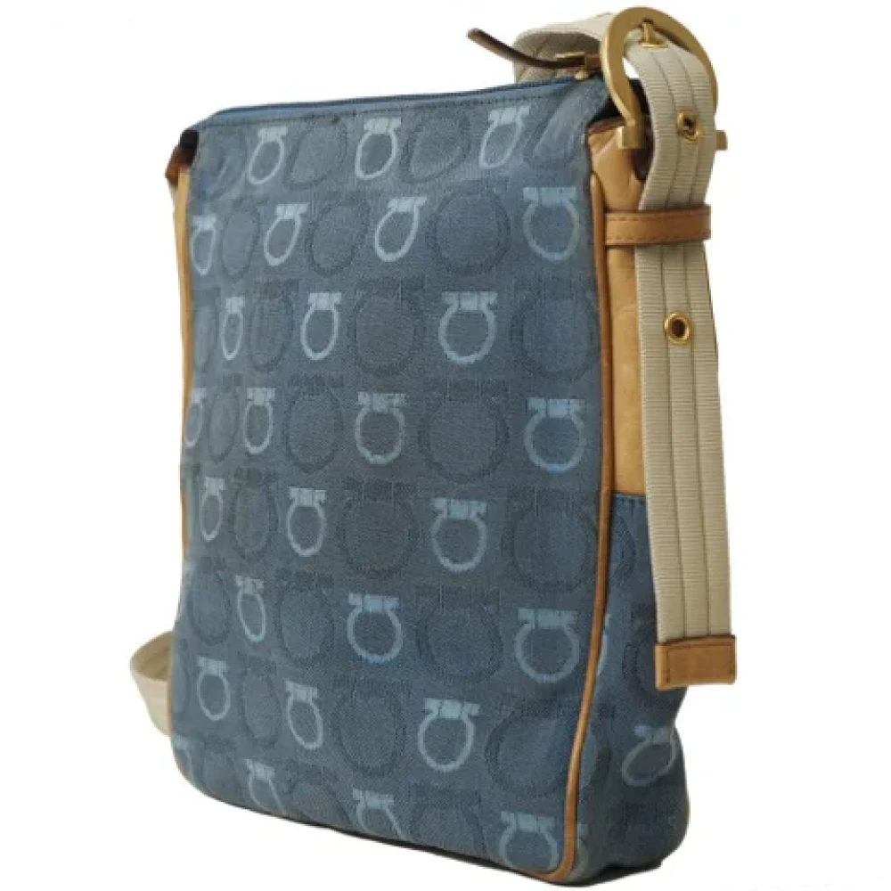 Salvatore Ferragamo Pre-owned Canvas shoulder-bags Blue Dames