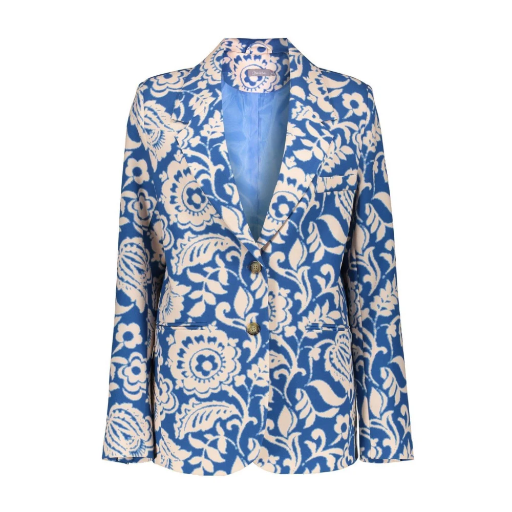 Geisha blazer printed 45052-32 625 blue off-white Blue Heren