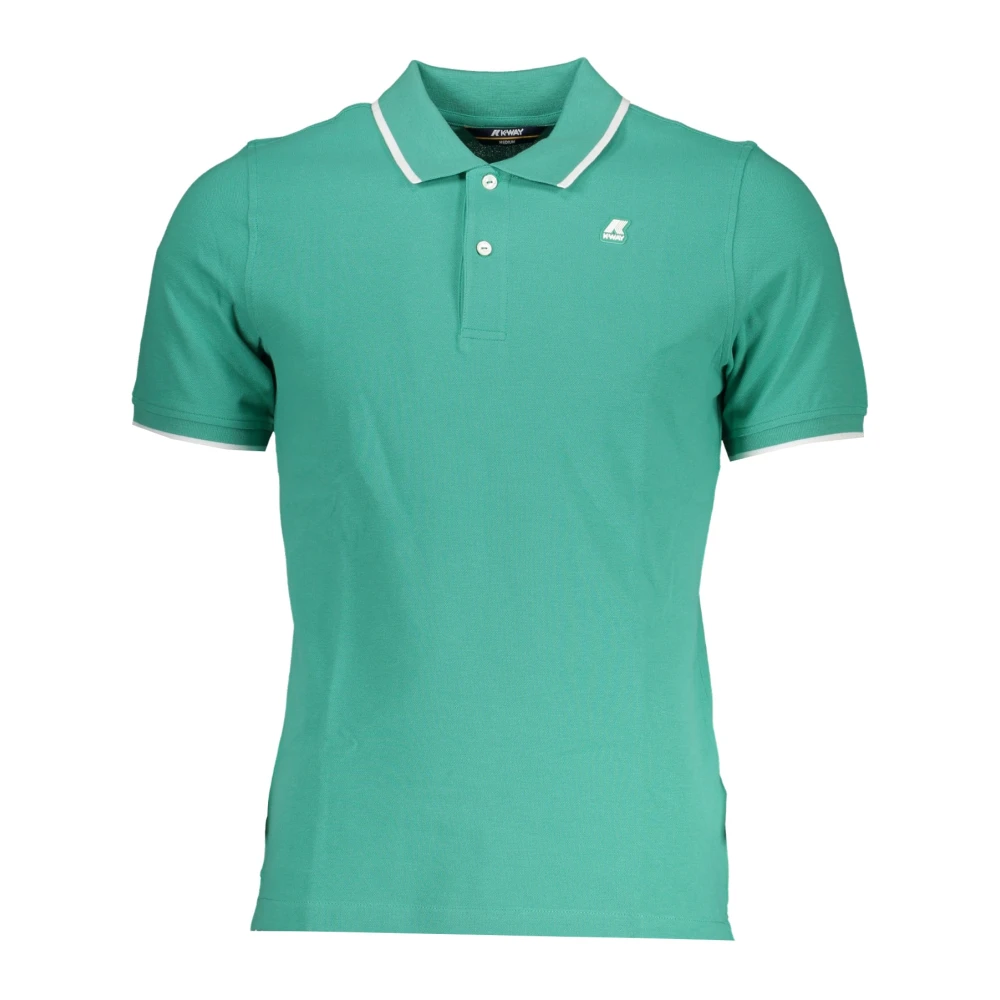 K-way Korte Mouw Polo Shirt Groen Contrast Logo Green Heren