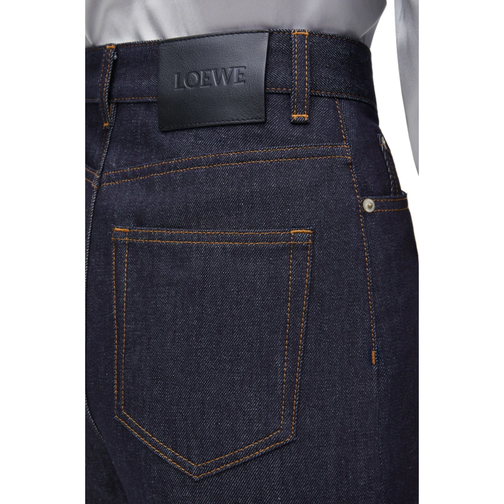 Loewe Hoge Taille Denim Jeans Blue Dames