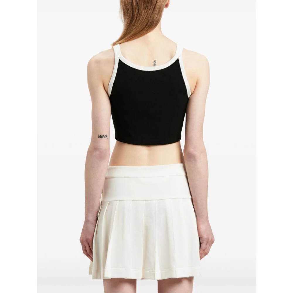 Palm Angels Zwarte mouwloze top met logo print Black Dames