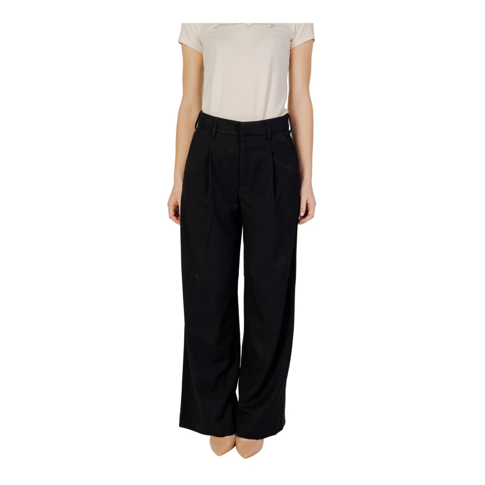 Only Wide Trousers Black Dames