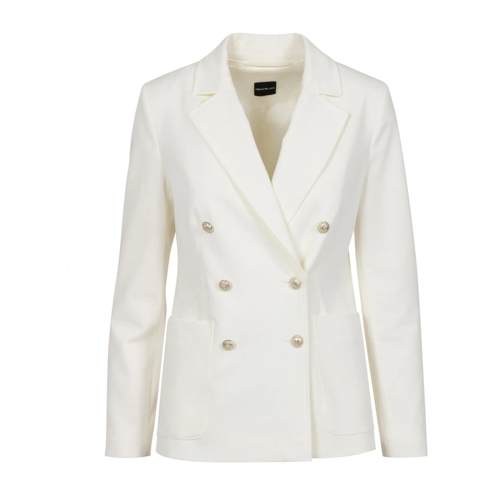 Pennyblack Vrouw Wit Jassen Dames, L, Leer, Double-Breasted Blazer