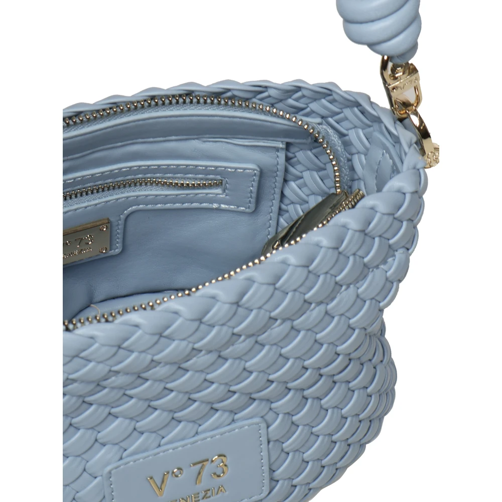 V73 Blauwe Synthetische Schoudertas met Hanger Blue Dames