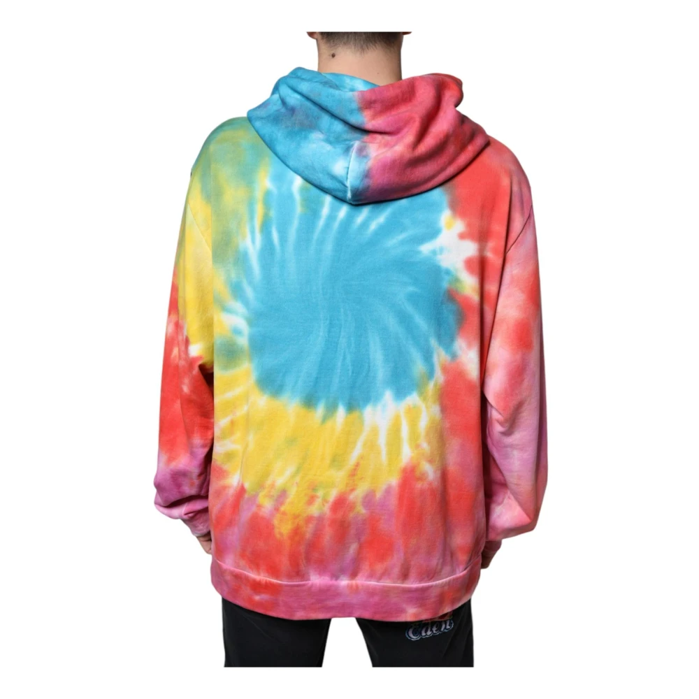 Dolce & Gabbana Tie Dye Hoodie van Katoen met Logo Multicolor Heren