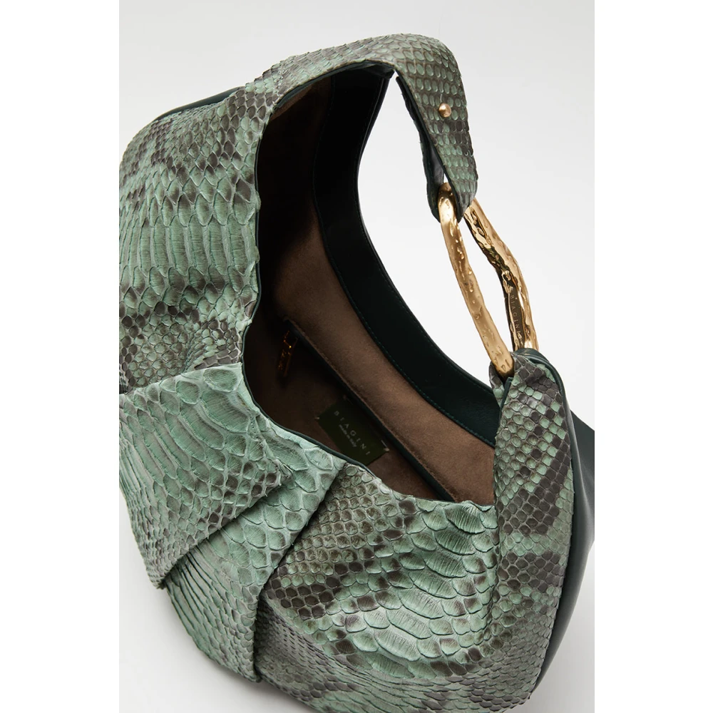 Biagini Salvia Python Schoudertas met Messing Accessoire Green Dames