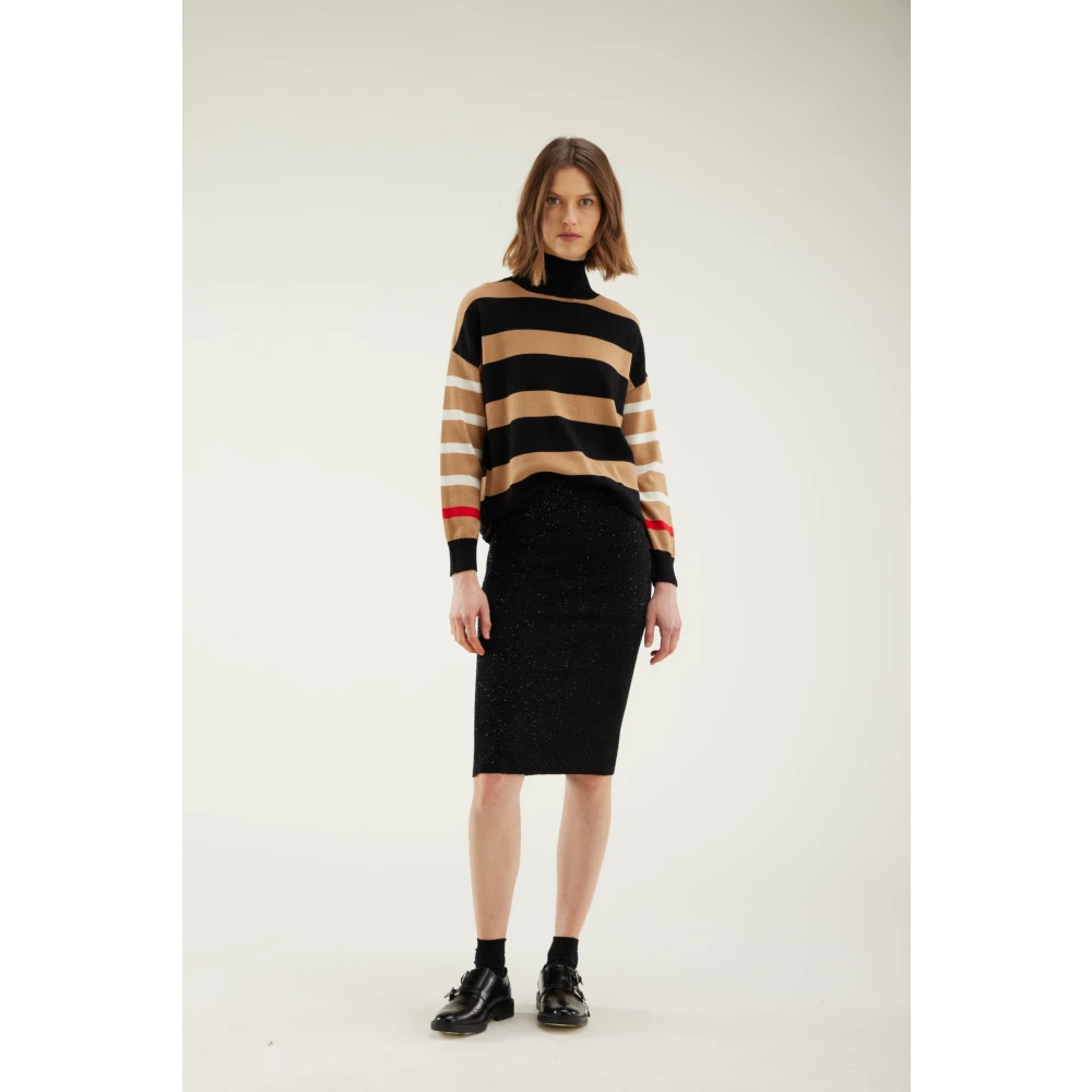 Kangra Gestreepte Wol Kasjmier Coltrui Multicolor Dames