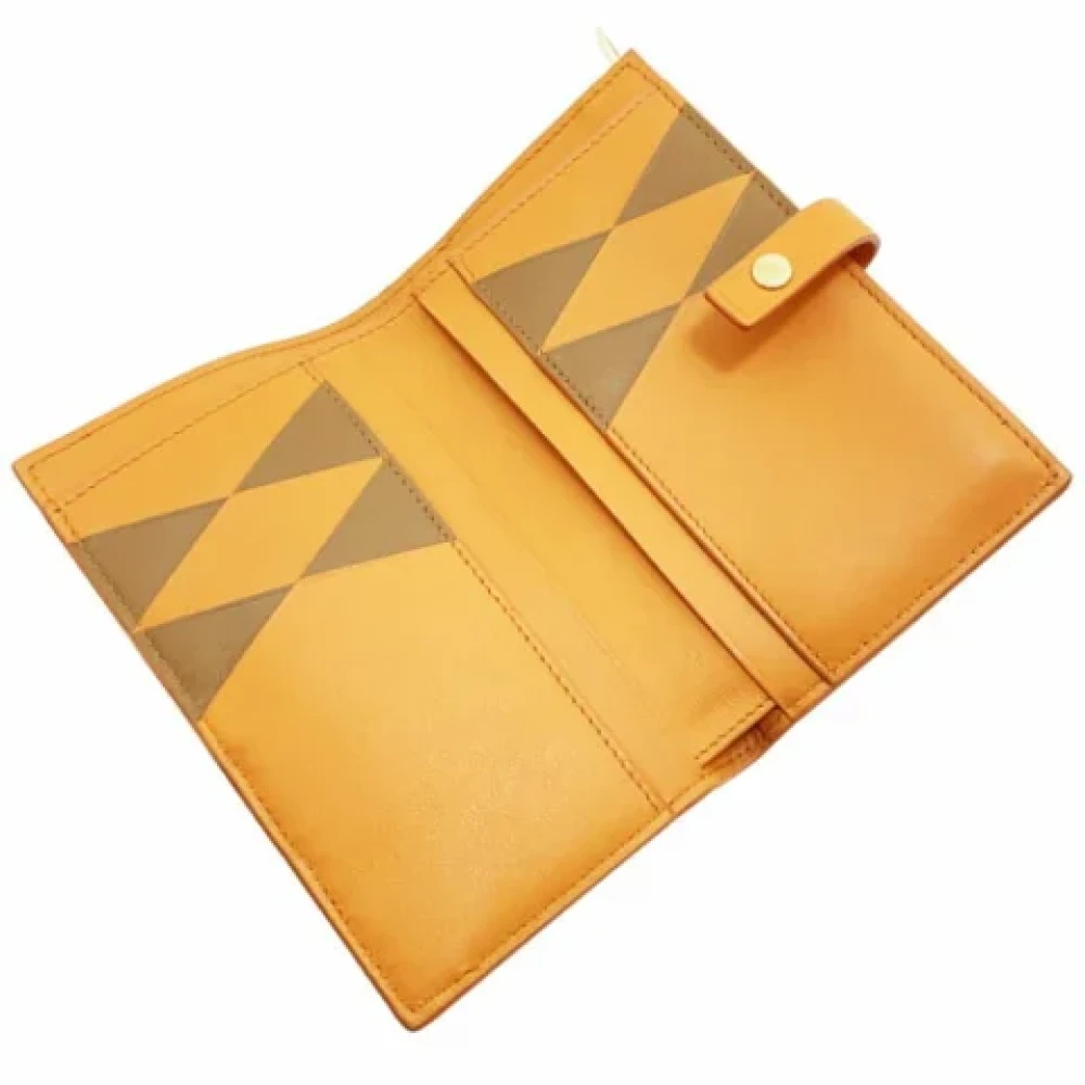 Bottega Veneta Vintage Pre-owned Leather wallets Orange Dames
