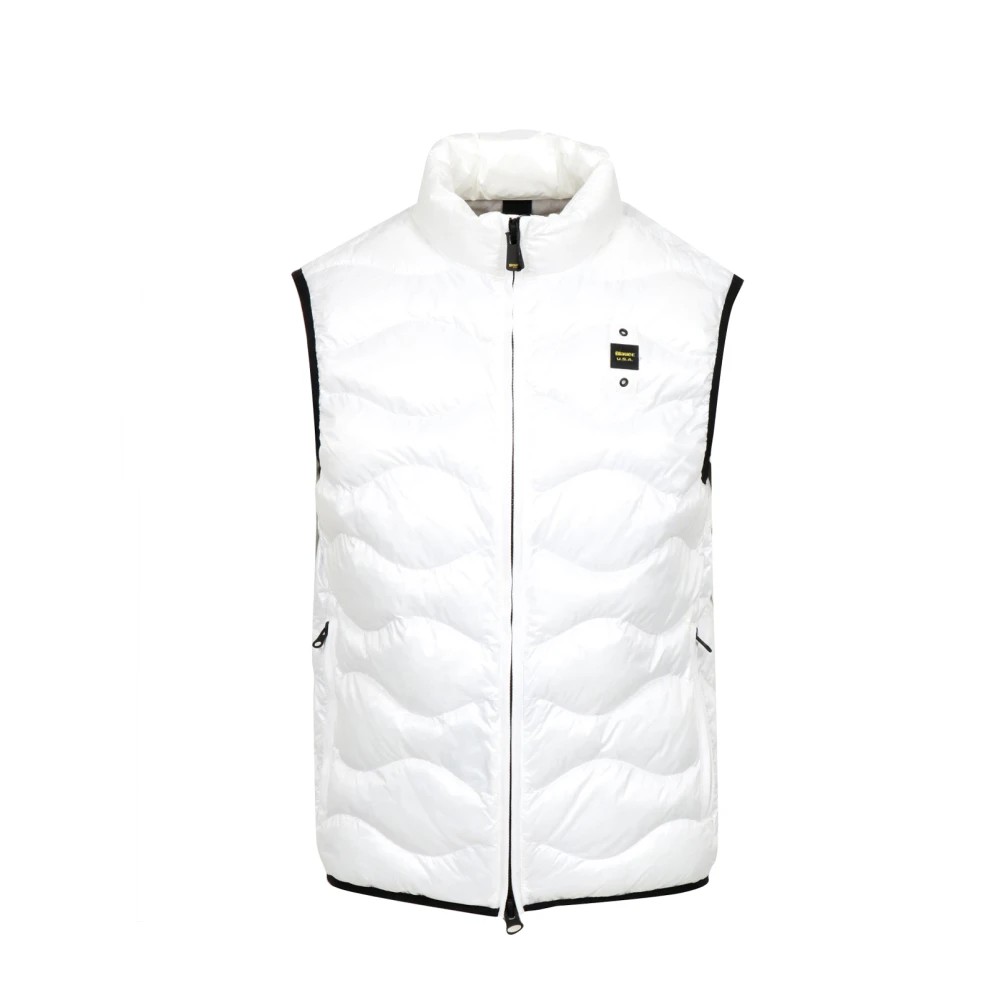 Blauer Mannelijk Wit Jassen Heren, S, Leer, Gewatteerd Vest